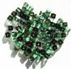 100 4x5mm Faceted Light Green Azuro Cube Beads